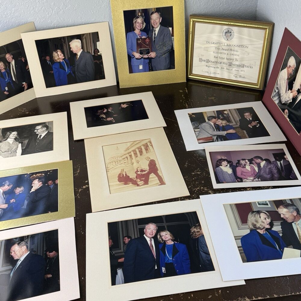 U.S. Senate Photos Collection Lot Of 13 (2 Autos) 1970s 1980s + One Framed Award